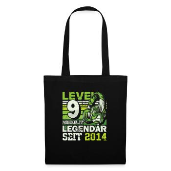 Level 9 freigeschaltet legendär seit 2014 - Stoffbeutel - Schwarz - Vorne