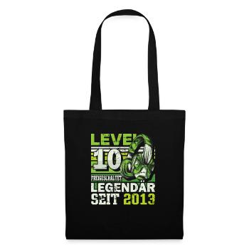 Level 10 freigeschaltet legendär seit 2013 - Stoffbeutel - Schwarz - Vorne