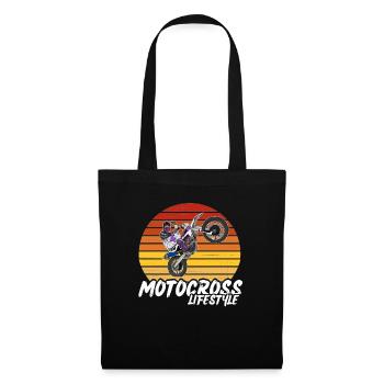 Motocross / Enduro / Freestyle mx / Dirtbike retro - Stoffbeutel - Schwarz - Vorne
