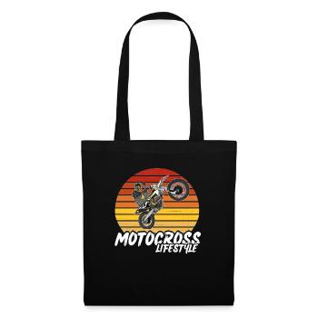 Motocross / Enduro / Freestyle mx / Dirtbike retro - Stoffbeutel - Schwarz - Vorne