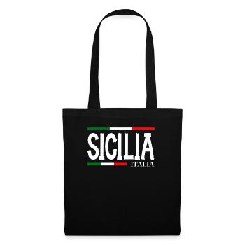 Drapeau de la Sicile Sicile Palerme Italie - Sac en tissu - noir - Devant