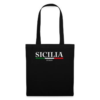 Sizilien flagge Sizilien Palermo Italien - Stoffbeutel - Schwarz - Vorne
