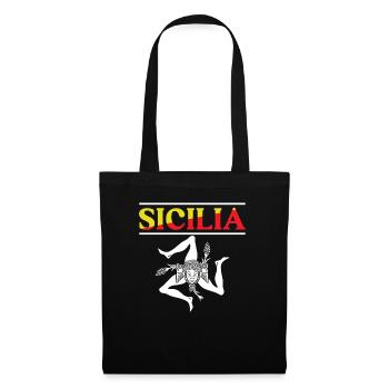 Sizilien flagge Sizilien Palermo Italien - Stoffbeutel - Schwarz - Vorne