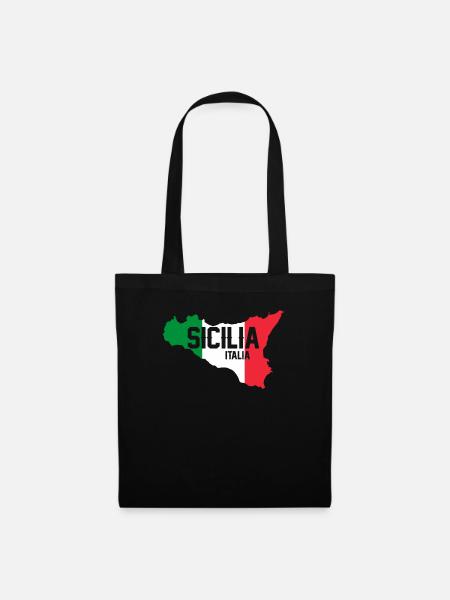 Drapeau de la Sicile Sicile Palerme Italie - Sac en tissu - noir