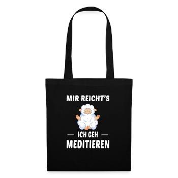 Meditation Meditieren Spruch Lustig Schaf Yoga - Stoffbeutel - Schwarz - Vorne