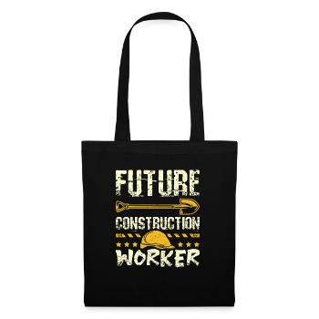 Future construction worker - Stoffbeutel - Schwarz - Vorne