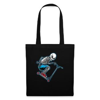 Skeleton Scooter Scooter Halloween Kick Scooter - Tote Bag - black - Front