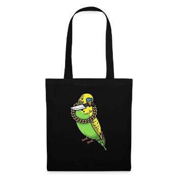 Budgerigar Parrot Bird With Knife - Tote Bag - black - Front
