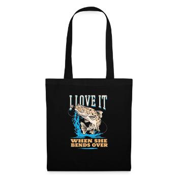 Pêcher J’adore quand elle se penche sur la pêche à la ligne - Sac en tissu - noir - Devant