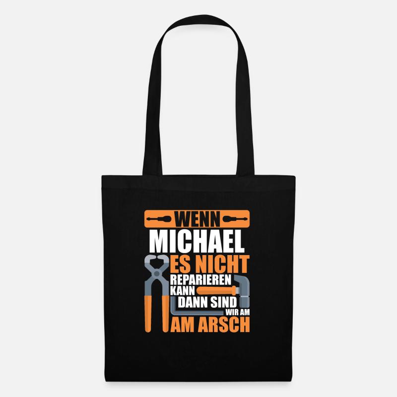 Vorname Michael Name Geburtstag Geschenk - Stoffbeutel - Schwarz