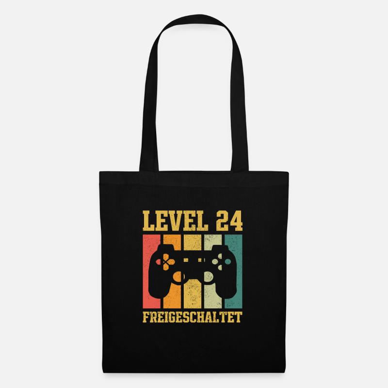 Level 24 freigeschaltet - Stoffbeutel - Schwarz