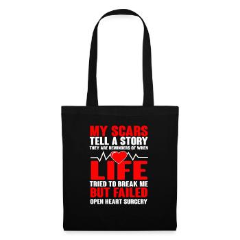 Cadeau de chirurgie à cœur ouvert - Sac en tissu - noir - Devant