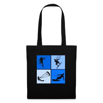Kite Surfing, Kite Board, Lifestyle Vintage Design - Tote Bag - black - Front