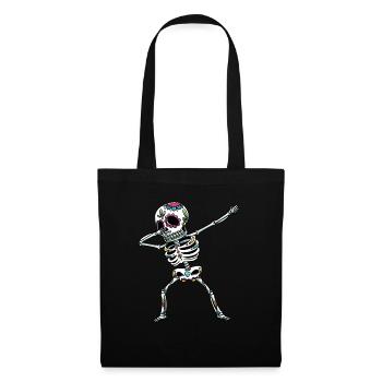 Dabbing Sugar Skull Skeleton Dia De Los Muertos - Tote Bag - black - Front