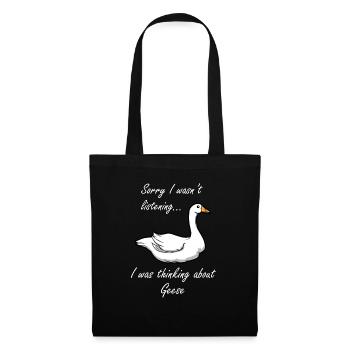 Oies, oiseaux sauvages, adorables oies - Sac en tissu - noir - Devant