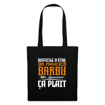 magicien barbu, citations barbe, cadeau magicien - Sac en tissu - noir - Devant