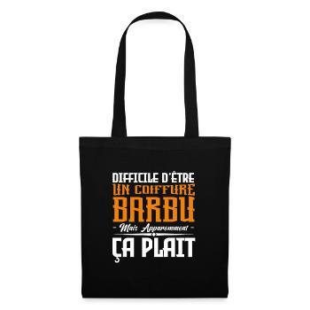 coiffure barbu, citations barbe, cadeau coiffure - Sac en tissu - noir - Devant