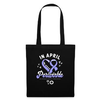 Cancer de l’œsophage du ruban de pervenche en avril - Sac en tissu - noir - Devant