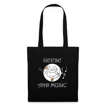 Oies et notes de musique Musician Cute Bird - Sac en tissu - noir - Devant