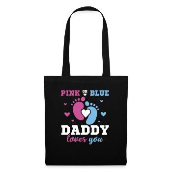 Pink or Blue Daddy Loves You Father Gender - Tote Bag - black - Front
