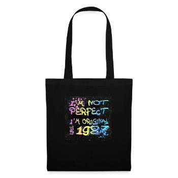 Je ne suis pas parfait, je suis original depuis 1987 Graffiti - Sac en tissu - noir - Devant