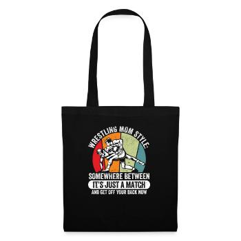 Lutte Maman Style Drôle Lutteur de la fête des mères - Sac en tissu - noir - Devant