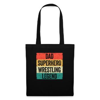 Funny Father's Day Wrestler Dad Superhero Wrestling - Tote Bag - black - Front