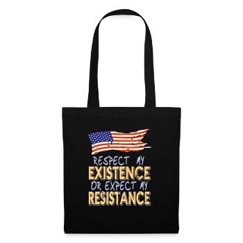Respectez mon existence ou attendez-vous à ma résistance rétro - Sac en tissu - noir - Devant