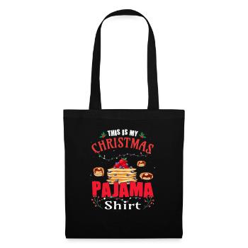 Weihnachtspfannkuchen Pajama - Stoffbeutel - Schwarz - Vorne