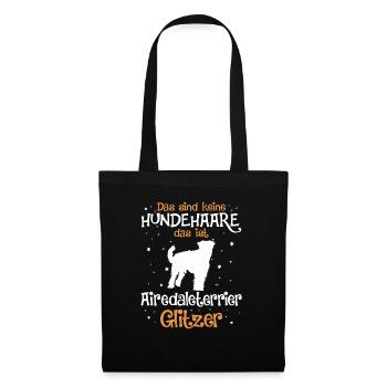 Airedale Terrier Geschenk Hunde - Stoffbeutel - Schwarz - Vorne
