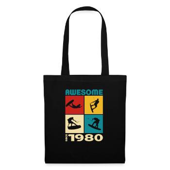 Awesome since 1980. Wakeboard Lifestyle - Tote Bag - black - Front