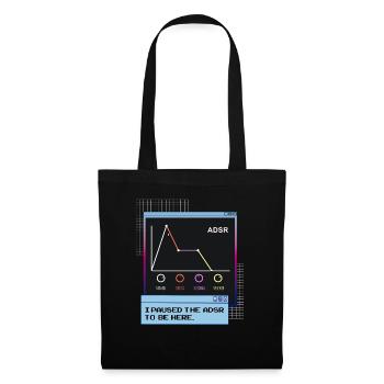ADSR Enveloppe Synthétiseur Synthé Nerdy Vaporwave - Sac en tissu - noir - Devant