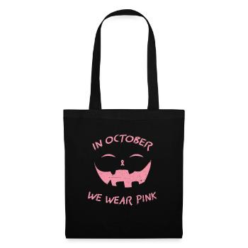 In October We Wear Pink Pumpkin Breast Cancer Hall - Tote Bag - black - Front