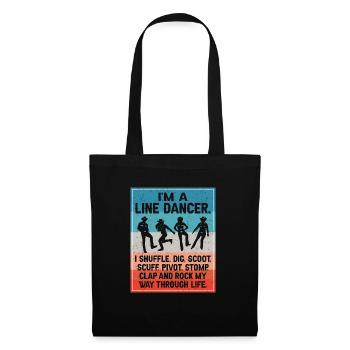 Line Dancing Cowboy Texas Line Dance Cadeau - Sac en tissu - noir - Devant