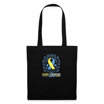 Sensibilisation au syndrome de Down I Ruban jaune bleu T21 - Sac en tissu - noir - Devant