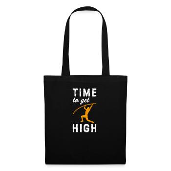 Stabhochsprung Hochsprung Leichtathletik Zehnkampf - Stoffbeutel - Schwarz - Vorne