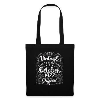 Vintage BORN IN OCTOBER 1977- anniversary gift. - Sac en tissu - noir - Devant