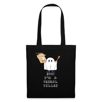 Hou! Je suis un tueur de céréales Drôle de fantôme Halloween - Sac en tissu - noir - Devant