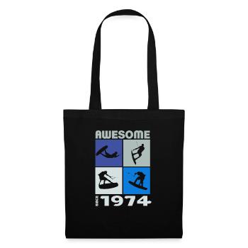 Awesome since 1974. Wakeboard Lifestyle - Tote Bag - black - Front