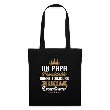 Cadeau pour grand-père - Un papy exceptionnel - Sac en tissu - noir - Devant