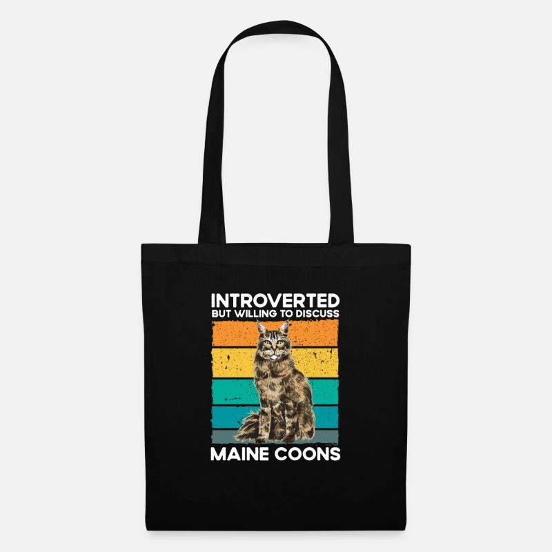 Maine Coon Katze - Stoffbeutel - Schwarz