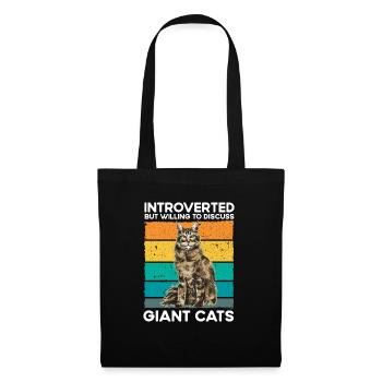 Maine Coon Chat - Sac en tissu - noir - Devant