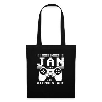 Jan Gaming Konsole PC Gamer Geschenk - Stoffbeutel - Schwarz - Vorne