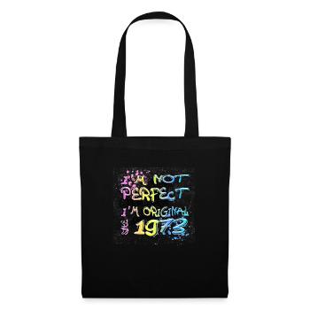 Je ne suis pas parfait, je suis original depuis 1973 Graffiti - Sac en tissu - noir - Devant