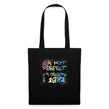 Je ne suis pas parfait, je suis original depuis 1971 Graffiti - Sac en tissu - noir - Devant