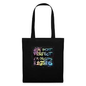 Je ne suis pas parfait, je suis original depuis 1986 Graffiti - Sac en tissu - noir - Devant
