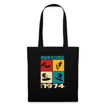 Génial depuis 1974. Style de vie de wakeboard - Sac en tissu - noir - Devant