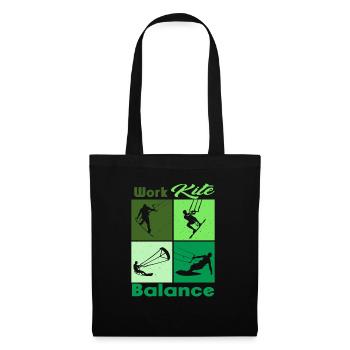 Équilibre du cerf-volant de travail. Style de vie Vintage Design, Travail - Sac en tissu - noir - Devant
