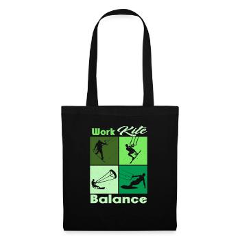 Équilibre du cerf-volant de travail. Style de vie Vintage Design, Travail - Sac en tissu - noir - Devant