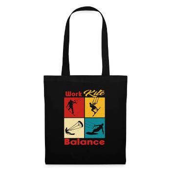 Équilibre du cerf-volant de travail. Style de vie Vintage Design, Travail - Sac en tissu - noir - Devant